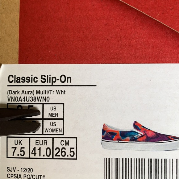 VANS CLASSIC SLIP ON DARK AURA MULTI/TRUE WHITE WM - Picture 16 of 16